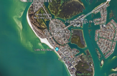 st armands circle aerial view